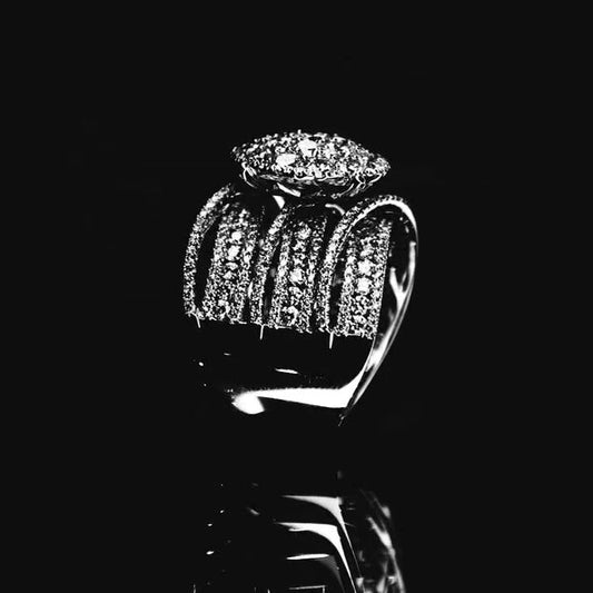 6ct Round Cut Triple Deluxe Ring -JEWELBUYS