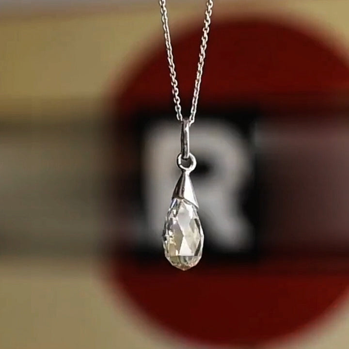 5.0Ct teardrop-shaped sapphire art pendant-JEWELBUYS