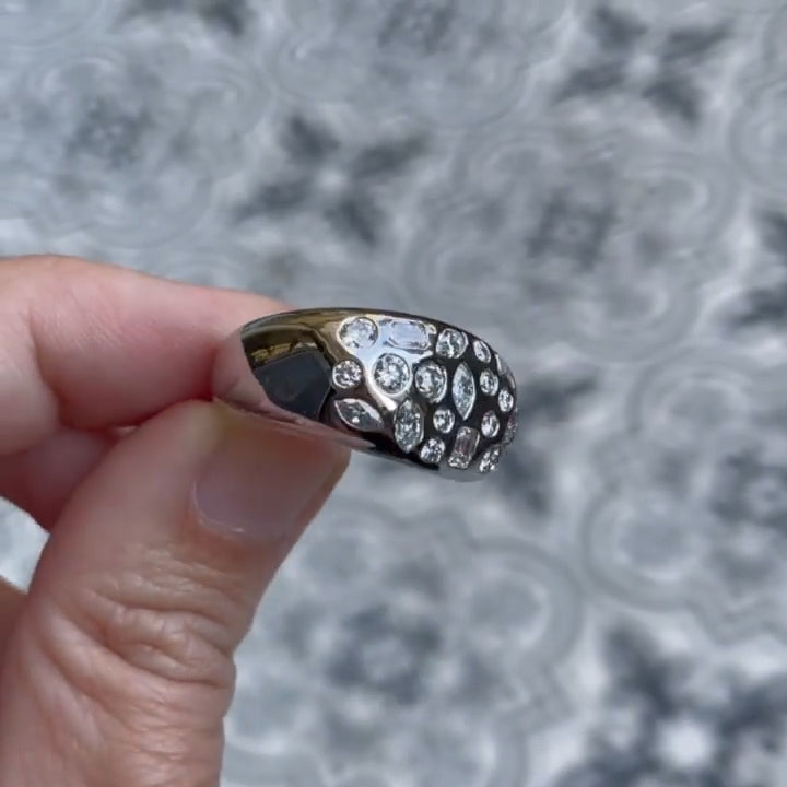 2.0Ctw Multi-cut sapphire arch ring-JEWELBUYS