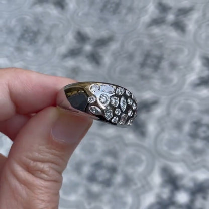 2.0Ctw Multi-cut sapphire arch ring-JEWELBUYS