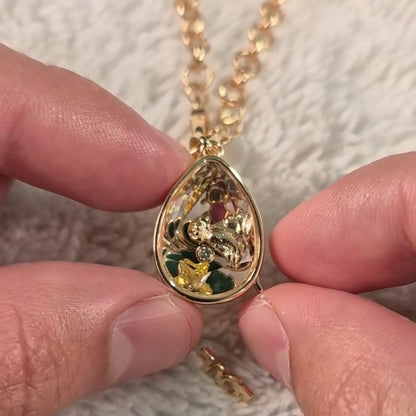 Pear-shaped halo can be freely combined with various protective pendant necklaces-JEWELBUYS