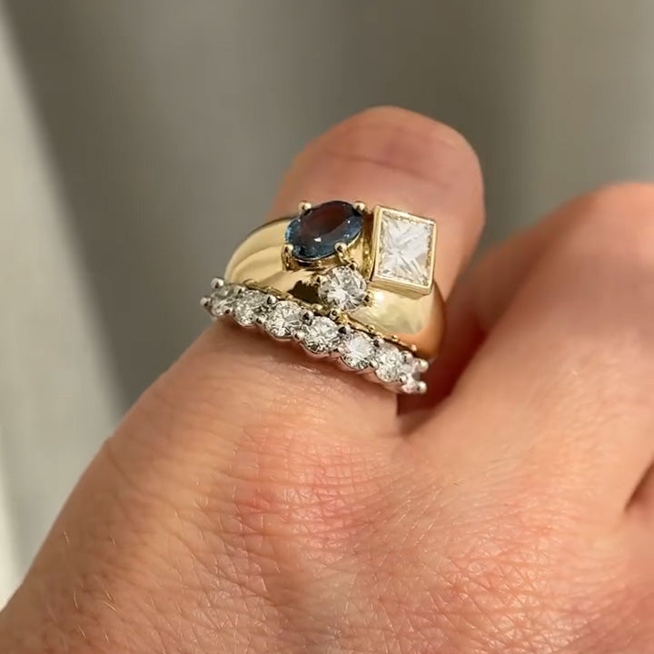 Various cuts of vintage-style sapphire rings-JEWELBUYS