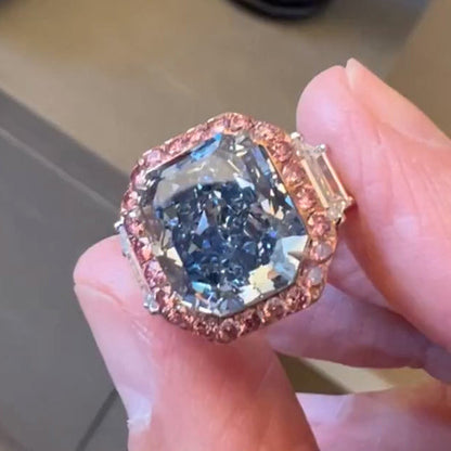 11.28ct pink and blue two-tone crushed ice ring -JEWELBUYS