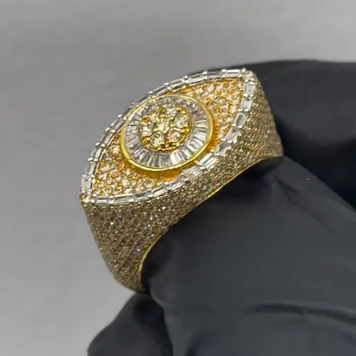 4.08Ctw Round and rectangular Evil Eye Sapphire Rings- JEWELBUYS