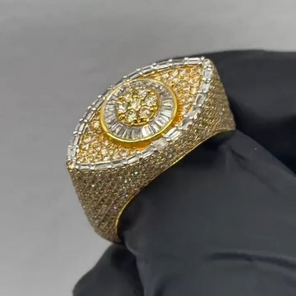 4.08Ctw Round and rectangular Evil Eye Sapphire Rings- JEWELBUYS