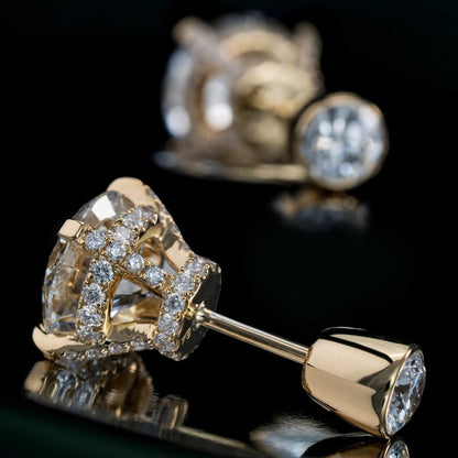 3.0Ctw New classic round sapphire earrings-JEWELBUYS