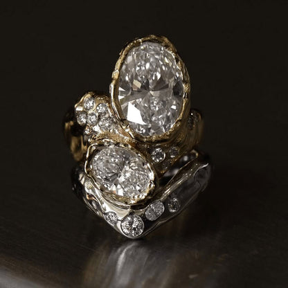 8.0ctw Sculptural Oval Sapphire Ring-JEWELBUYS