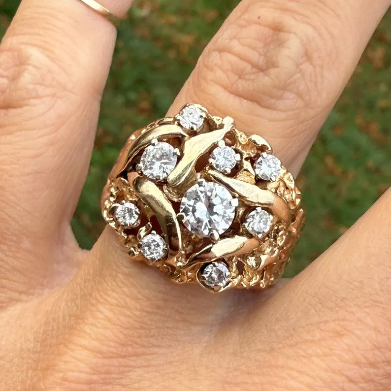 2.73ctw Round Cut Vintage Estate Sapphire Ring-JEWELBUYS