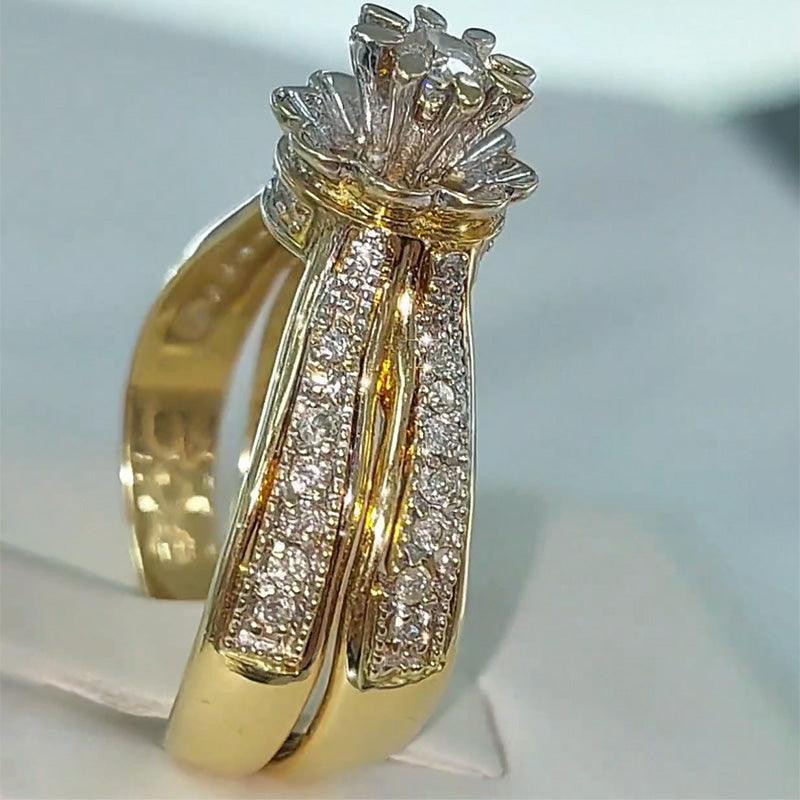 2.67ctw Round Cut White Sapphire Luxury Double Arm Engagement Ring-JEWELBUYS