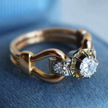 French Old European Cut Sapphire Vintage Ring - JEWELBUYS
