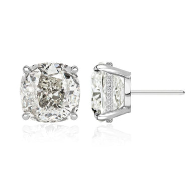 Classic 7.5ctw Cushion Cut White Sapphire Halo Stud Earrings-JEWELBUYS