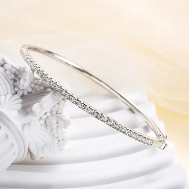 Classic 2ctw Round Cut White Sapphire Single Row Bracelet-JEWELBUYS