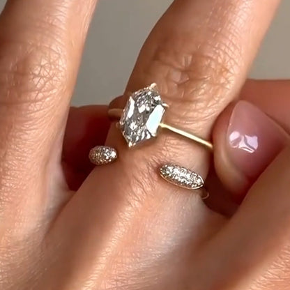 3.0ctw Open Shank Stacked Engagement Ring-JEWELBUYS