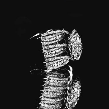 6ct Round Cut Triple Deluxe Ring -JEWELBUYS