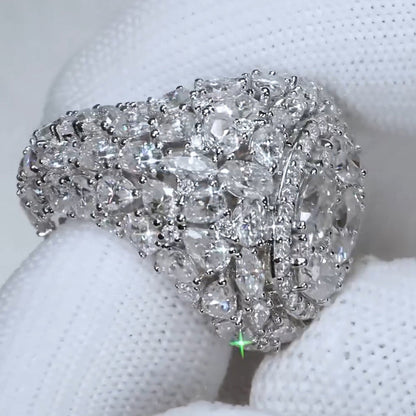 13.52ct Oval Luxury Full Diamond Ring -JEWELBUYS