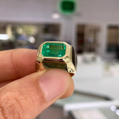 4.5ct Emerald Cut Green Sapphire Ring - JEWELBUYS