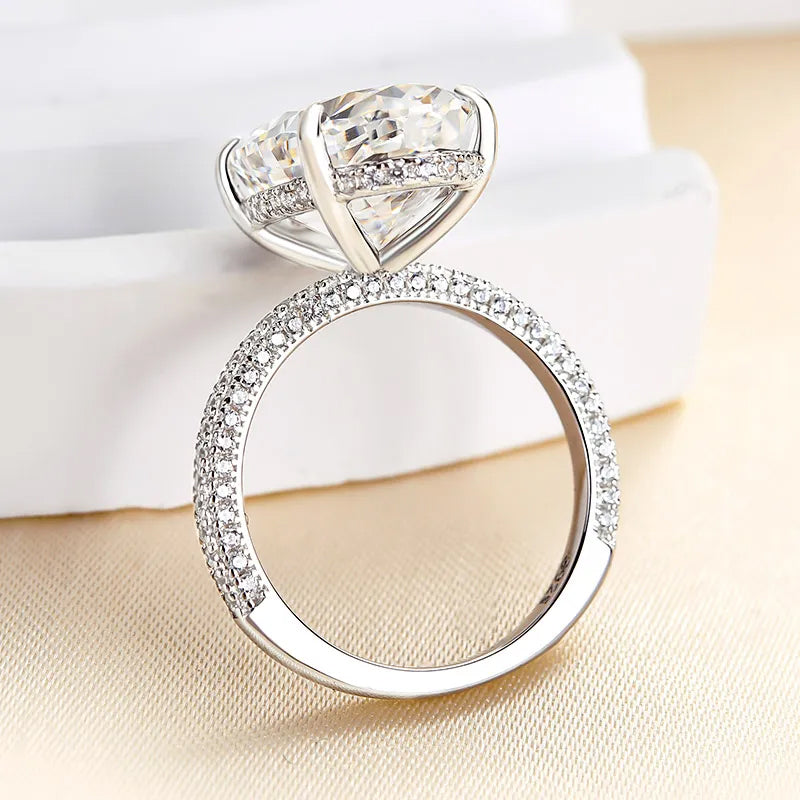 7ct Oval & Round Cut White Sapphire Crushed Ice Engagement Ring-JEWELBUYS