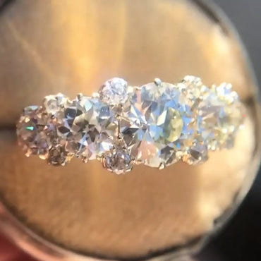 3.5ctw Old European Cut Retro Style Sapphire Band-JEWELBUYS