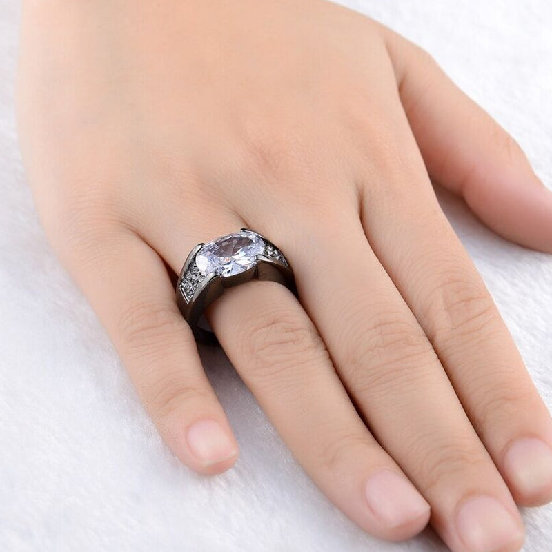 6.0ctw Oval Cut Stuff Set Fashionable Anniversary Ring -JEWELBUYS