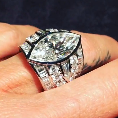 8ctw Marquise Cut Sapphire Wide Ring-JEWELBUYS