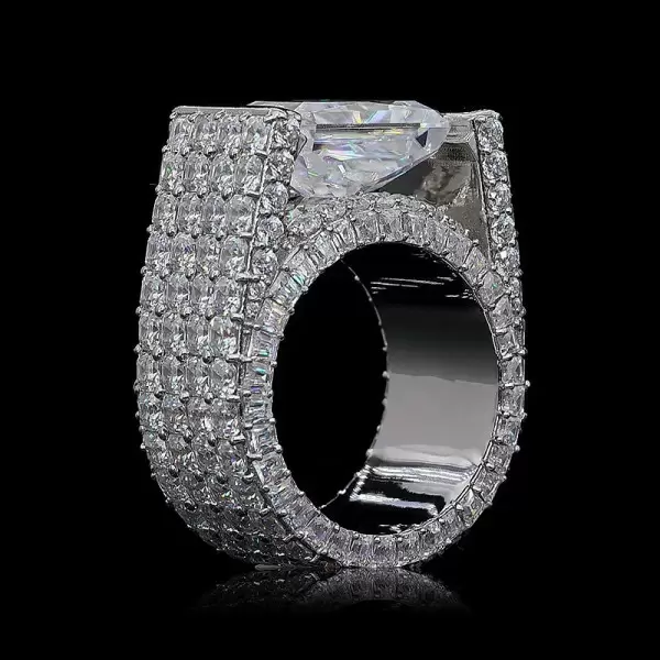9.0ctw East-West Engagement Ring with Radiant Cut Stones -JEWELBUYS