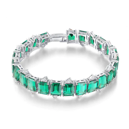 Personalized 25ctw Emerald Cut Emerald Women's Bracelet-JEWELBUYS