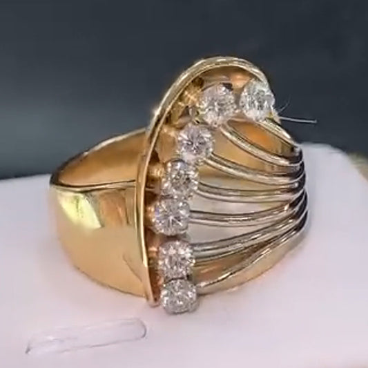 2.0ctw Streamlined Design Seven Sapphire Vintage Ring- JEWELBUYS