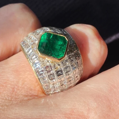 3ct Asscher Cut Vintage Emerald Ring - JEWELBUYS