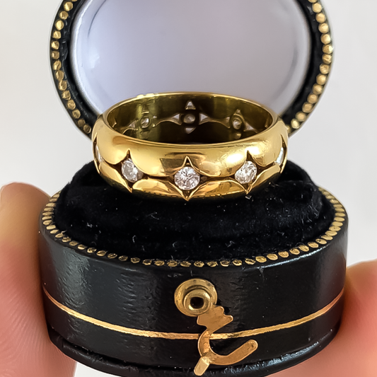 Vintage 1 ctw Round Cut White Gemstone Ring -JEWELBUYS