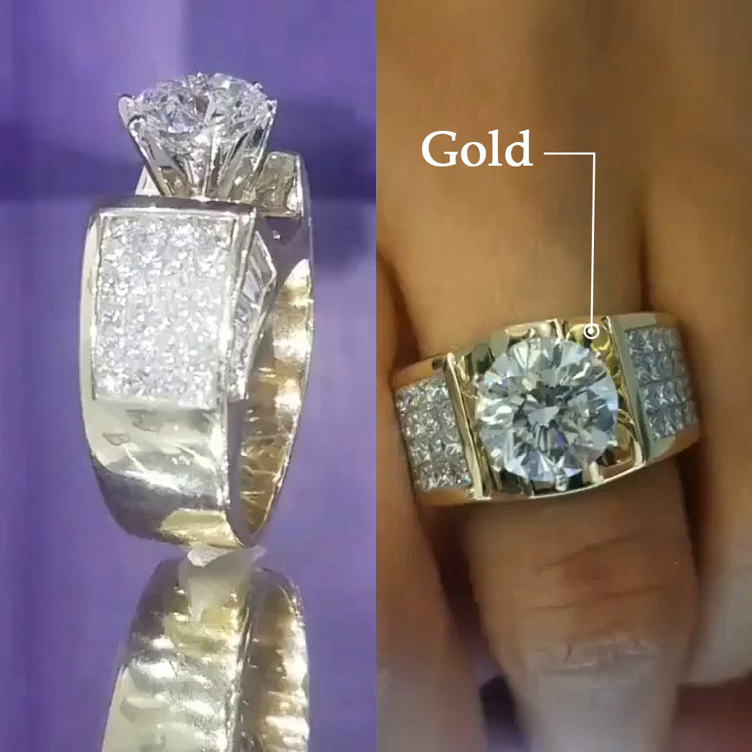 5.6ctw Round Cut White Sapphire 80's Vintage Engagement Ring-JEWELBUYS