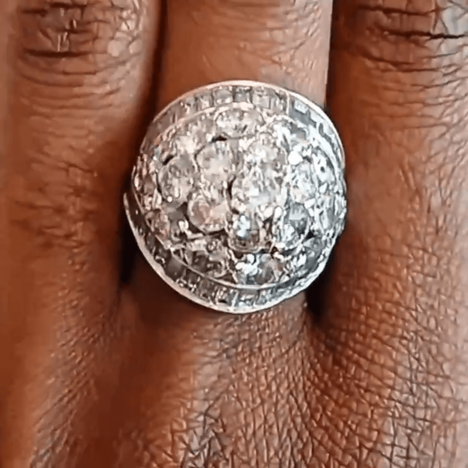 Vintage 5ct French White Sapphire Engagement Ring in Silver-JEWELBUYS