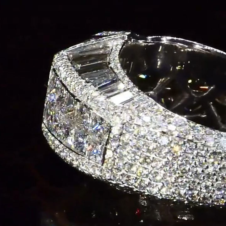 Unique 3.3ct Princess Square Sapphire Ring - JEWELBUYS