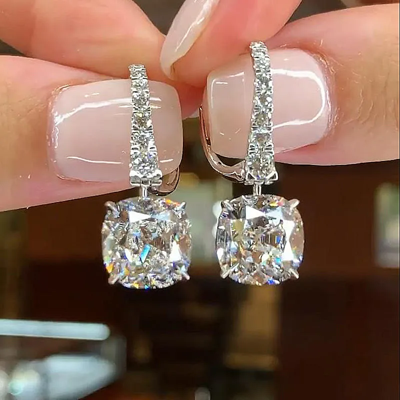 11ctw Delicate Cushion Cut Diamond Earrings - JEWELBUYS