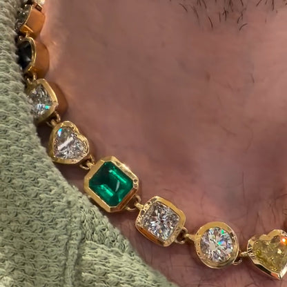102Ctw Mixed-Cut Multicolor Sapphire Necklace-JEWELBUYS