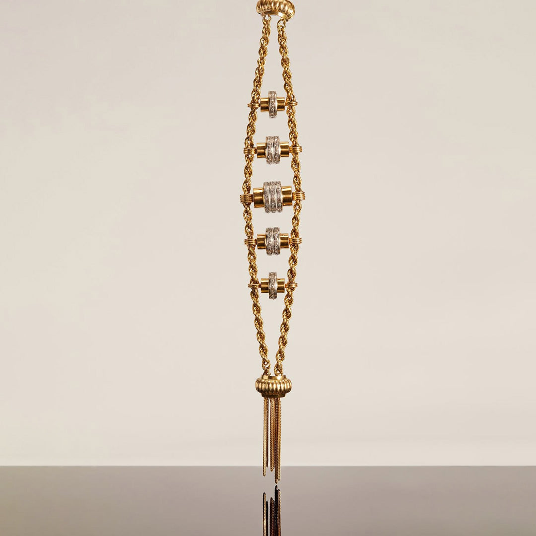 0.75Ctw rope and tassel sapphire bracelet-JEWELBUYS