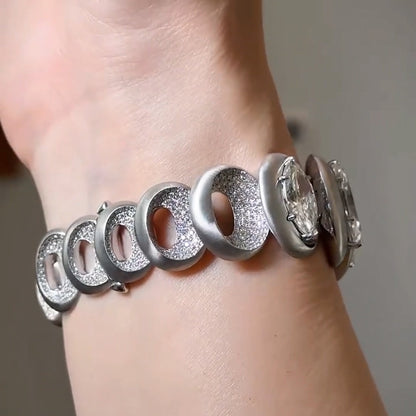 29.62ctw Marquise-cut Architectural Sapphire Bracelet-JEWELBUYS