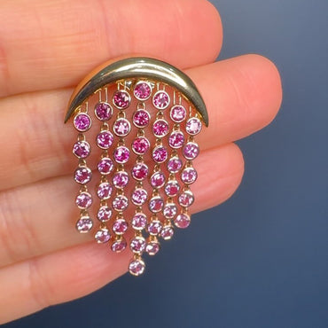 3.0Ctw Romantic pink morganite tassel earrings-JEWELBUYS