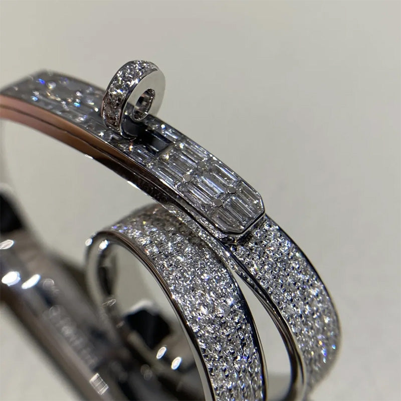 1.57Ctw Rectangular and Round Sapphire Elegant Ring-JEWELBUYS