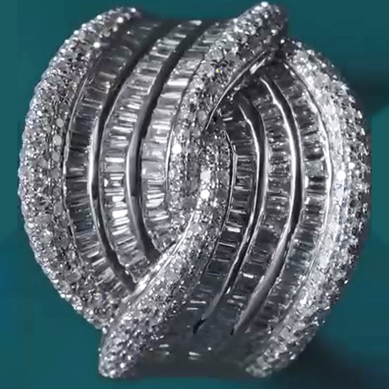 3.0Ctw dazzling sapphire crossover ring - JEWELBUYS