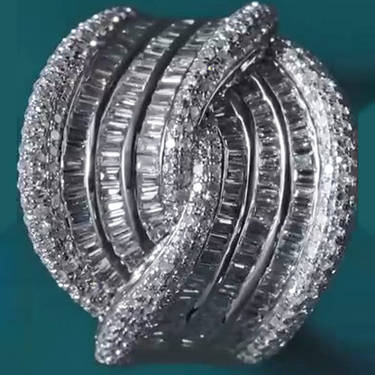 3.0Ctw dazzling sapphire crossover ring - JEWELBUYS