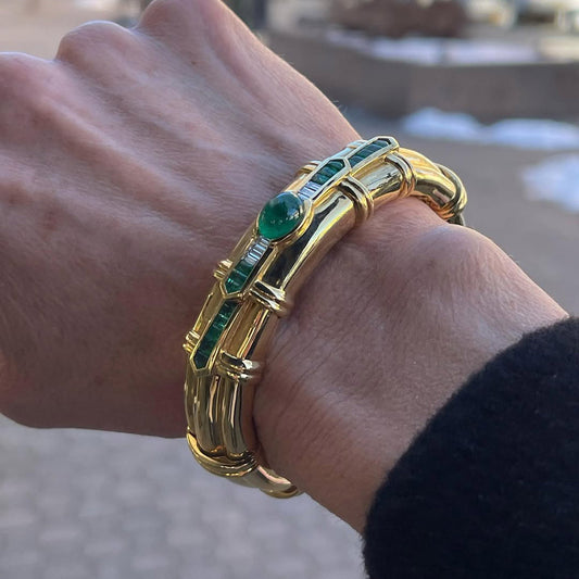Exceptionally elegant emerald and sapphire bracelet-JEWELBUYS