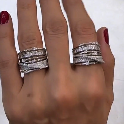 3.2ctw Rectangular Round Cut Italian Spiral Gemstone Band-JEWELBUYS