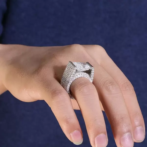 9.0ctw East-West Engagement Ring with Radiant Cut Stones -JEWELBUYS