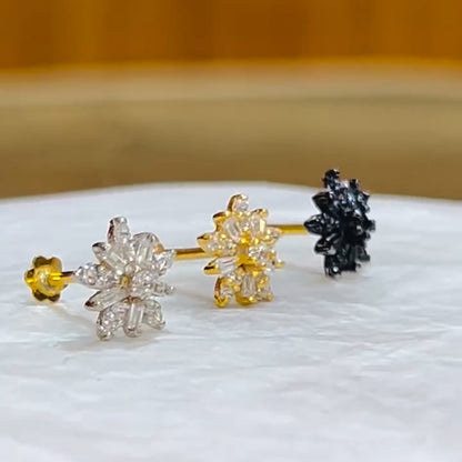 Romantic Snowflake Sapphire Earrings-JEWELBUYS