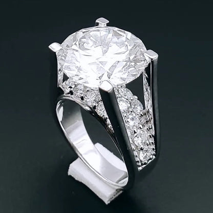 Elegant 8.0ct Wide Band Diamond Engagement Ring -JEWELBUYS