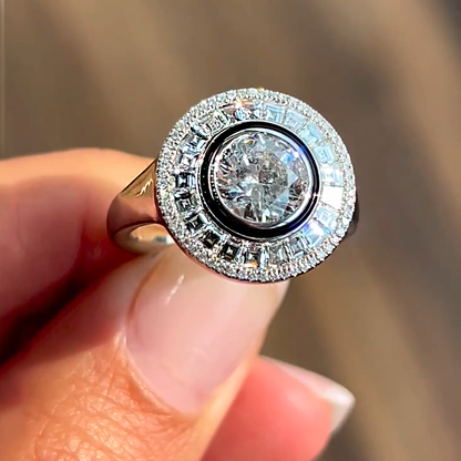 Sparkling 3ctw Round Cut White Sapphire Engagement Ring - JEWELBUYS