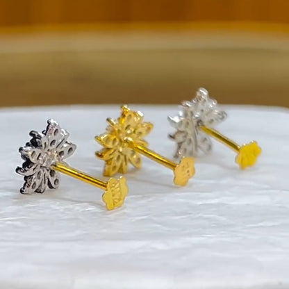 Romantic Snowflake Sapphire Earrings-JEWELBUYS