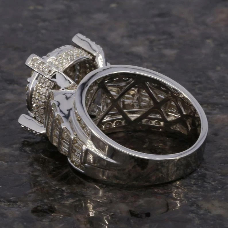 3.5Ctw Round Cut Fine White Sapphire Ring-JEWELBUYS