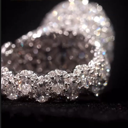 9.8ctw Pear-cut White Sapphire Pave Set Engagement Ring-JEWELBUYS