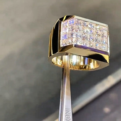 Classic 5.5ctw Princess Cut Invisible Set Ring -JEWELBUYS